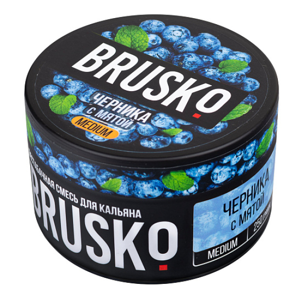 Смесь BRUSKO ЧЕРНИКА С МЯТОЙ (MEDIUM) 250 гр в Уфе