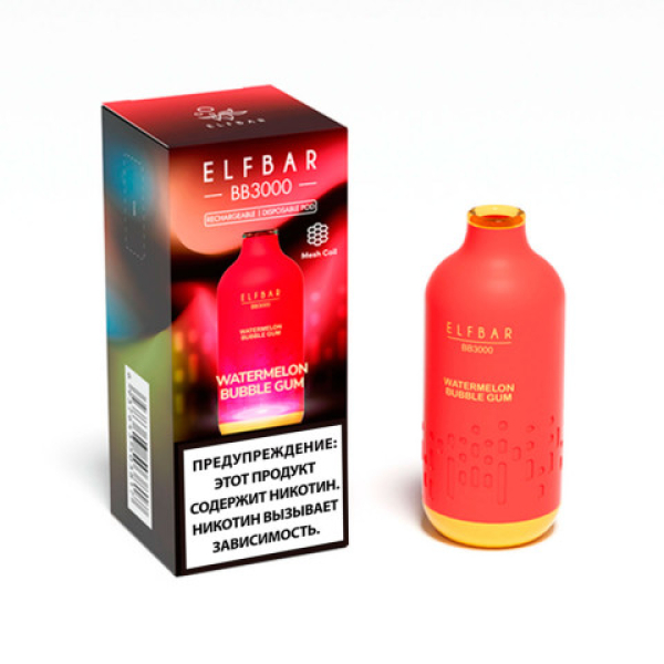 Elfbar BB3000 Арбузная жвачка, 3000 тяг в Уфе