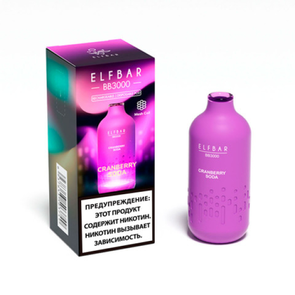 Elfbar BB3000 Клюквенная сода, 3000 тяг в Уфе