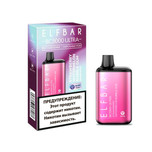 Elfbar BC5000 (Клубничная арбузная жвачка), 5000 тяг в Уфе