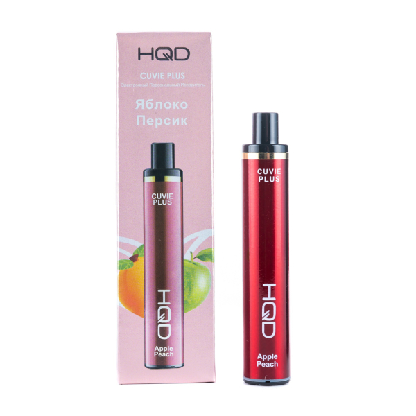 Одноразовая электронная сигарета HQD Cuvie Plus Apple Peach (Яблоко Персик) 1200 затяжек в Уфе