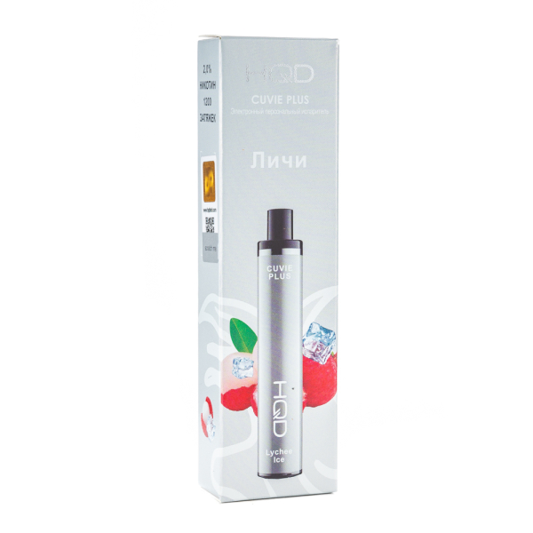 Одноразовая электронная сигарета HQD Cuvie Plus Lychee Ice (Личи Лёд) 1200 затяжек в Уфе