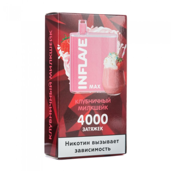 INFLAVE MAX Клубничный милкшейк, 4000 тяг в Уфе