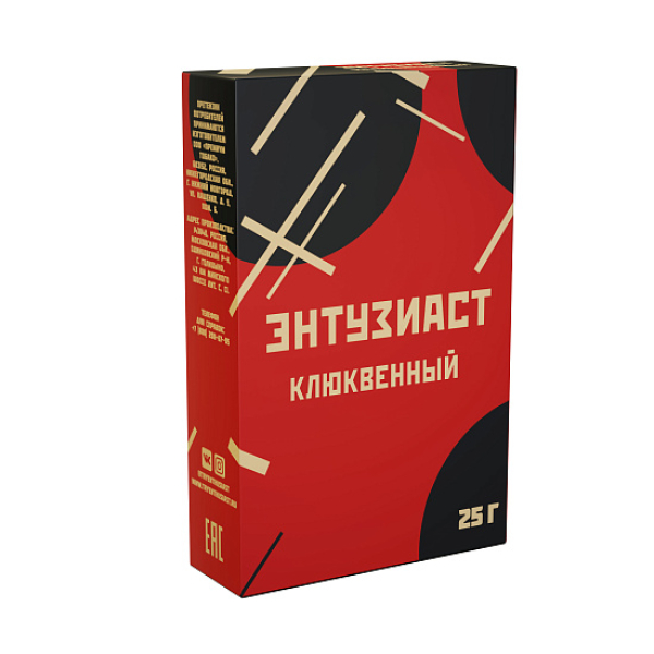 Табак ЭНТУЗИАСТ КЛЮКВЕННЫЙ 25 гр в Уфе