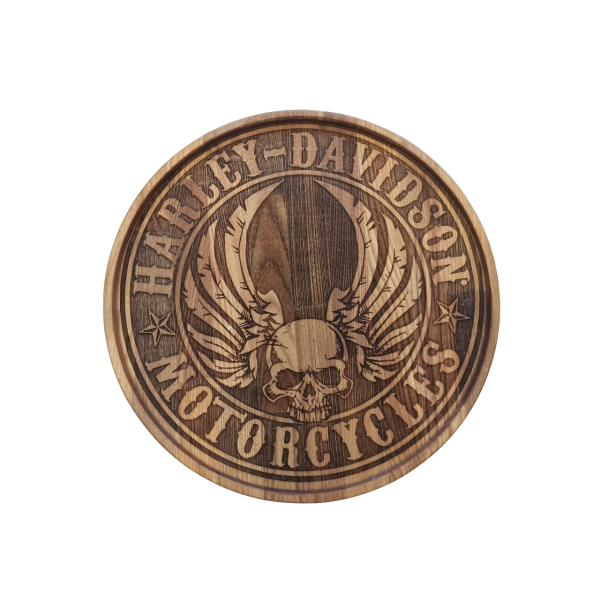 ХукаСтол Поднос Harley Davidson (Коричневый, Бук) для кальяна в Уфе