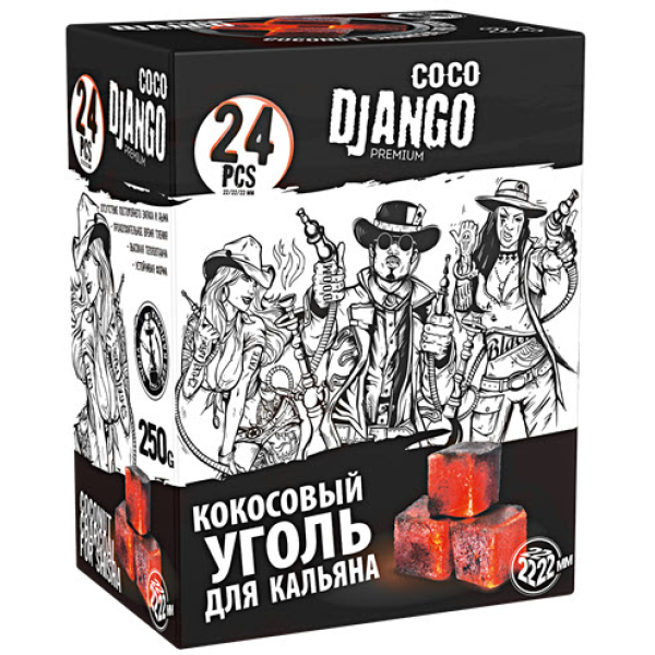 Уголь Coco Django для кальяна 24 шт в Уфе