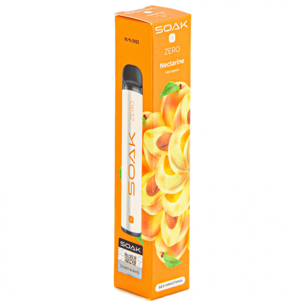 SOAK X ZERO Nectarine 1500 затяжек (без никотина) в Уфе