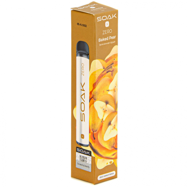SOAK X ZERO Baked pear 1500 затяжек (без никотина) в Уфе