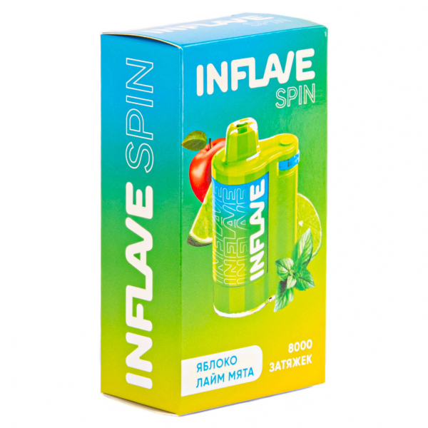 INFLAVE SPIN Яблоко лайм мята (8000 затяжек) в Уфе