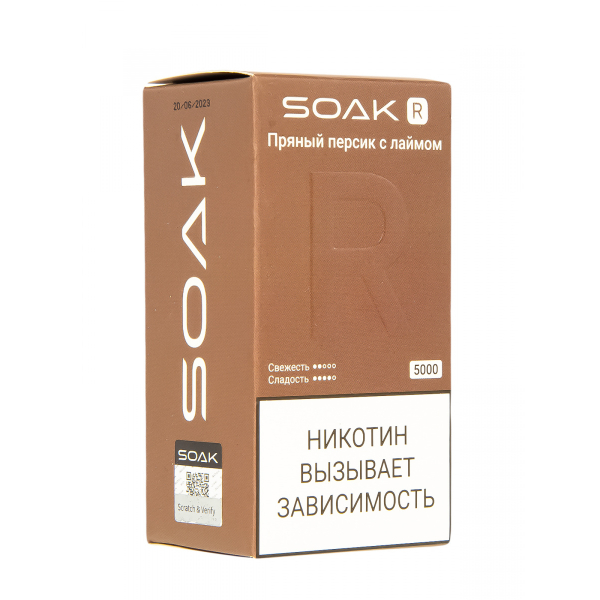 Soak R Пряный Персик С Лаймом 5000 Затяжек в Уфе
