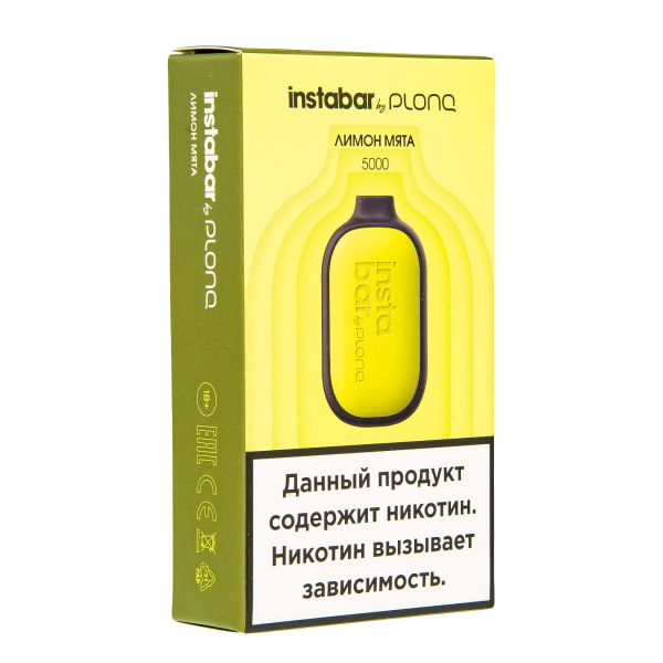 Plonq Instabar Лимон Мята (5000 Затяжек) 20 Мг в Уфе