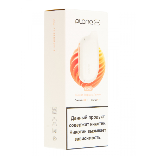 Plonq Max Вишня Персик Лимон (6000 Затяжек) 20 Мг в Уфе