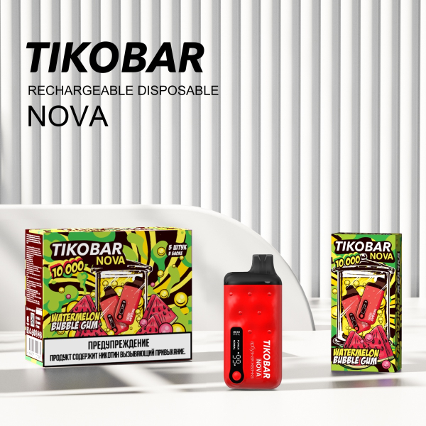 Электронка Tikobar Nova Арбузная Жвачка 10000 Затяжек в Уфе