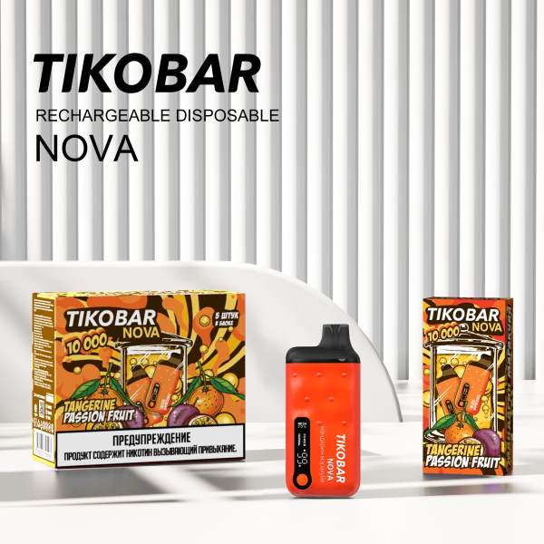 Электронка Tikobar Nova Мандарин Маракуйя 10000 Затяжек в Уфе