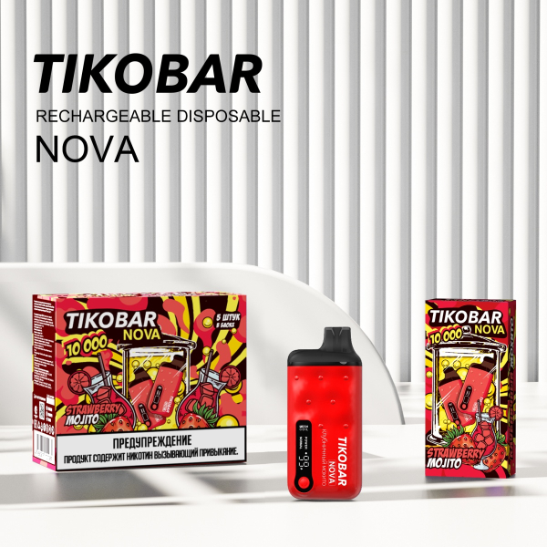 Электронка Tikobar Nova Клубничный Мохито 10000 Затяжек в Уфе