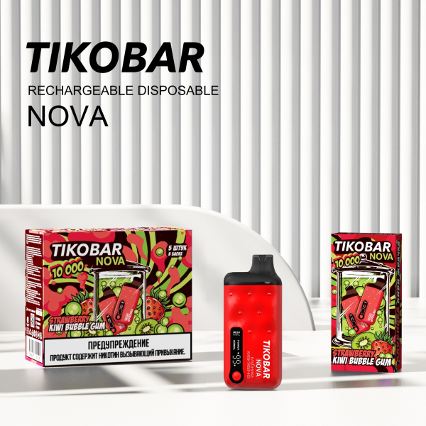 Электронка Tikobar Nova Клубника Киви Жвачка 10000 Затяжек в Уфе