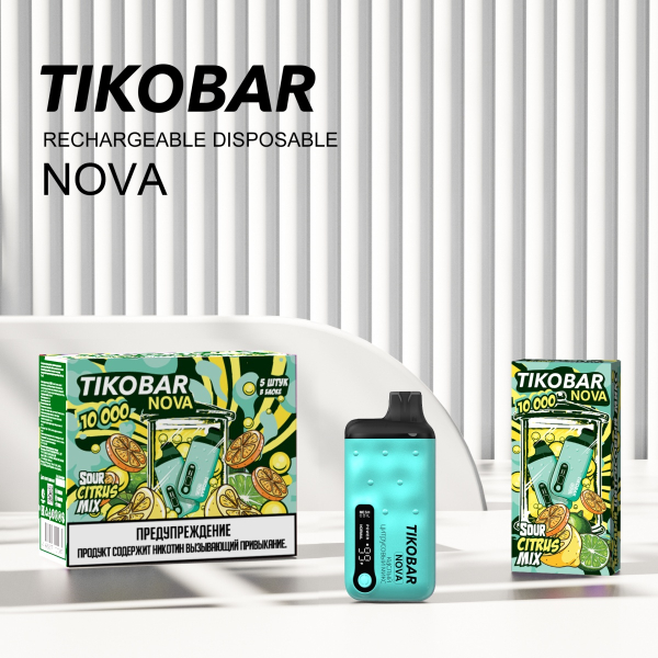 Электронка Tikobar Nova Кислый Цитрусовый Микс 10000 Затяжек в Уфе