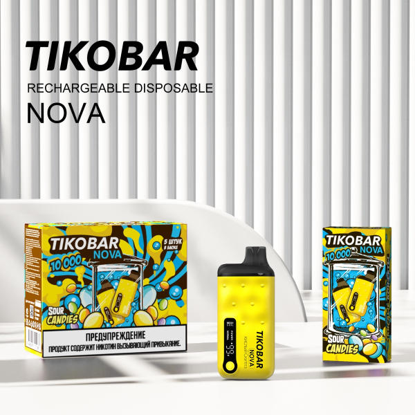 Электронка Tikobar Nova Кислые Конфеты 10000 Затяжек в Уфе