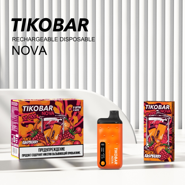 Электронка Tikobar Nova Персик Малина 10000 Затяжек в Уфе