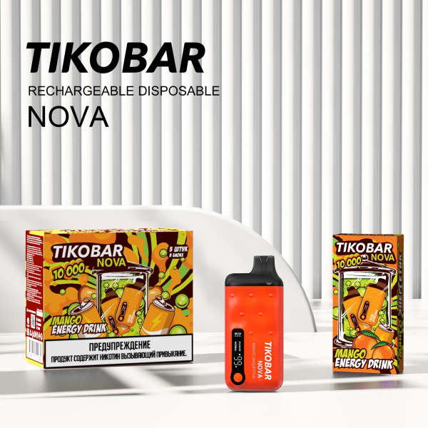 Электронка Tikobar Nova Манго Энергетик 10000 Затяжек в Уфе