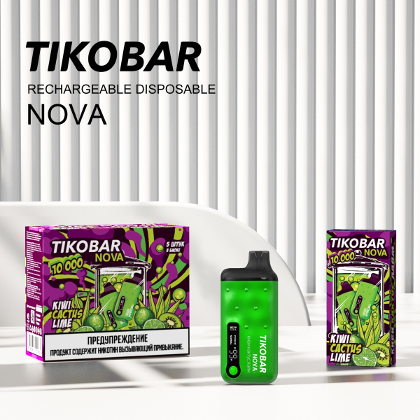 Электронка Tikobar Nova Киви Кактус Лайм 10000 Затяжек в Уфе