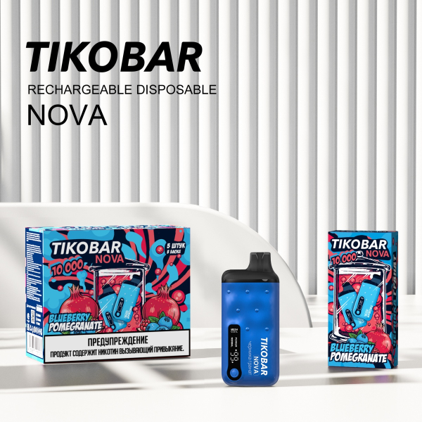 Электронка Tikobar Nova Черника Гранат 10000 Затяжек в Уфе