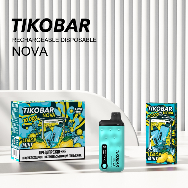 Электронка Tikobar Nova Лимон Мята 10000 Затяжек в Уфе