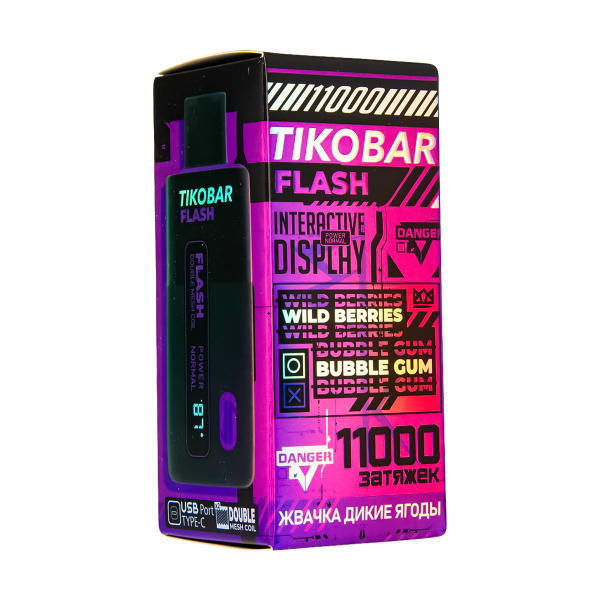 Электронка Tikobar Flash Жвачка Дикие Ягоды 11000 Затяжек в Уфе