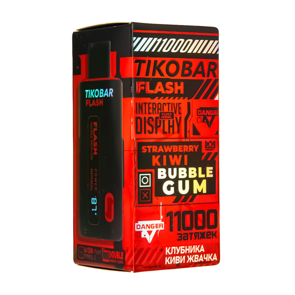 Электронка Tikobar Flash Клубника Киви Жвачка 11000 Затяжек в Уфе