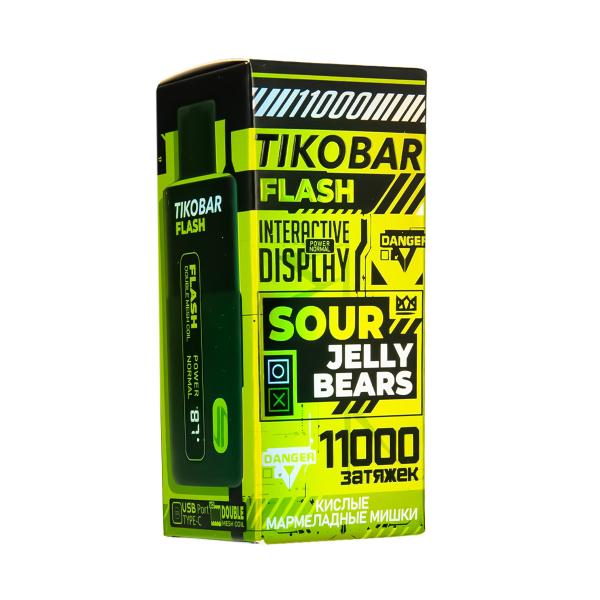 Электронка Tikobar Flash Кислые Мармеладные Мишки 11000 Затяжек в Уфе