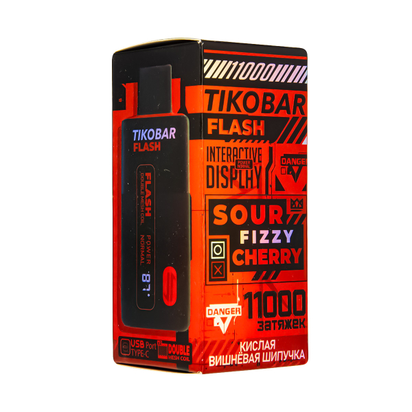Электронка Tikobar Flash Кислая Вишнёвая Шипучка 11000 Затяжек в Уфе