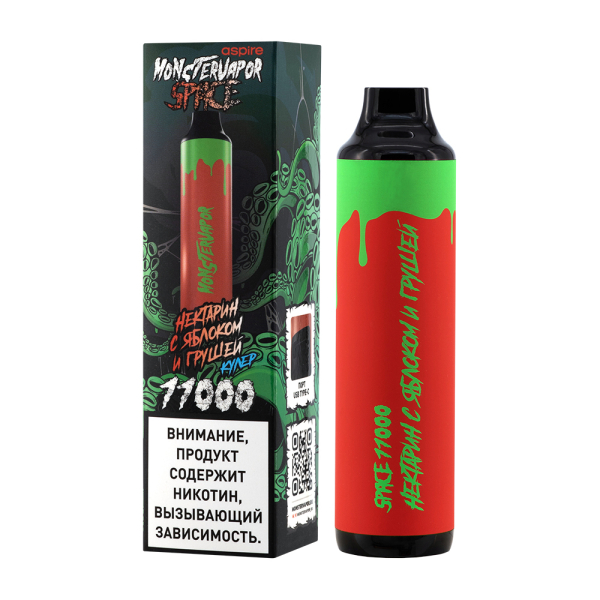 Электронка Monstervapor Space Нектарин Яблоко И Груша (11000 Затяжек) в Уфе