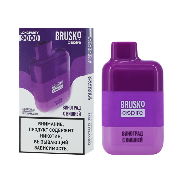 Электронка Brusko Longparty Виноград И Вишня (9000 Затяжек) в Уфе
