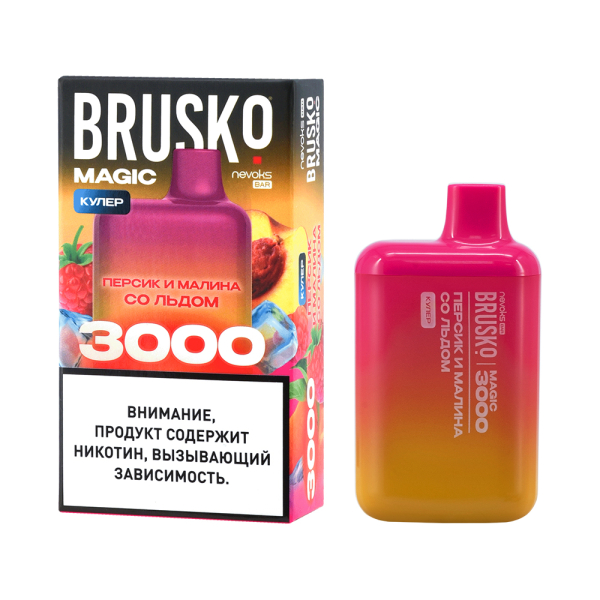 Электронка Brusko Magic Персик И Малина Со Льдом (3000 Затяжек) в Уфе