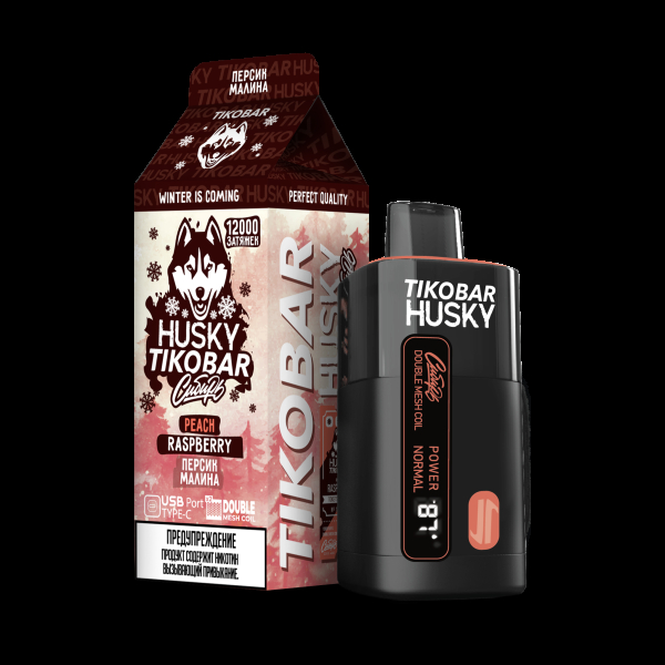 Электронка Tikobar Husky Сибирь Персик Малина 12000 Затяжек в Уфе