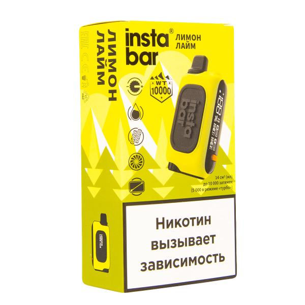 Электронка Plonq Instabar Лимон Лайм (10000 Затяжек) 20 Мг в Уфе