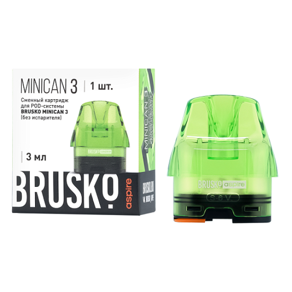 Сменный Картридж Brusko Minican 3, (Зелёный), 3 Мл, Упак. 1 Шт в Уфе