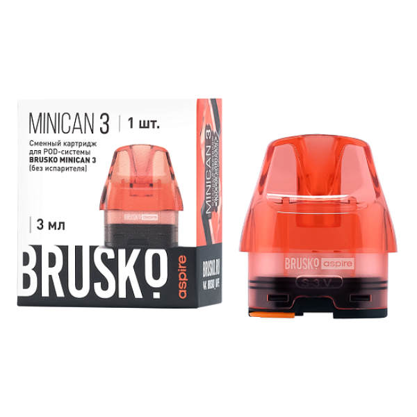 Сменный Картридж Brusko Minican 3, (Красный), 3 Мл, Упак. 1 Шт в Уфе