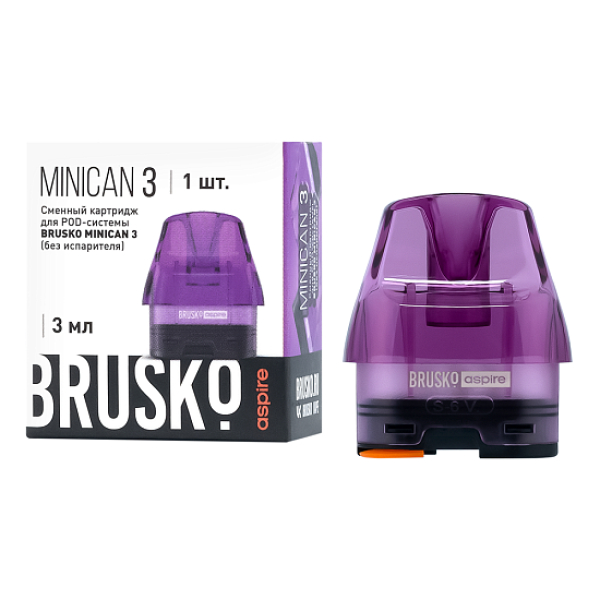Сменный Картридж Brusko Minican 3, (Фиолетовый), 3 Мл, Упак. 1 Шт в Уфе