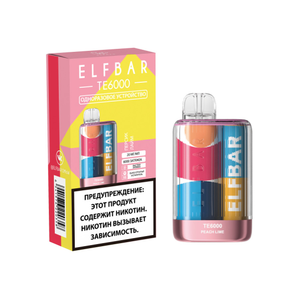 ЭСДН ELF BAR Te Персик Лайм 6000 затяжек в Уфе