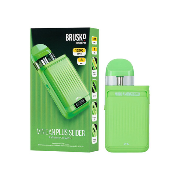 POD-система Brusko Minican Plus Slider Зелёный в Уфе
