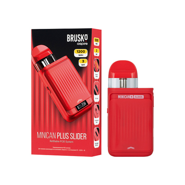 POD-система Brusko Minican Plus Slider Красный в Уфе