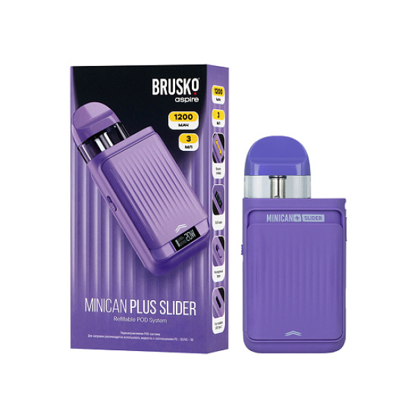 POD-система Brusko Minican Plus Slider Фиолетовый в Уфе