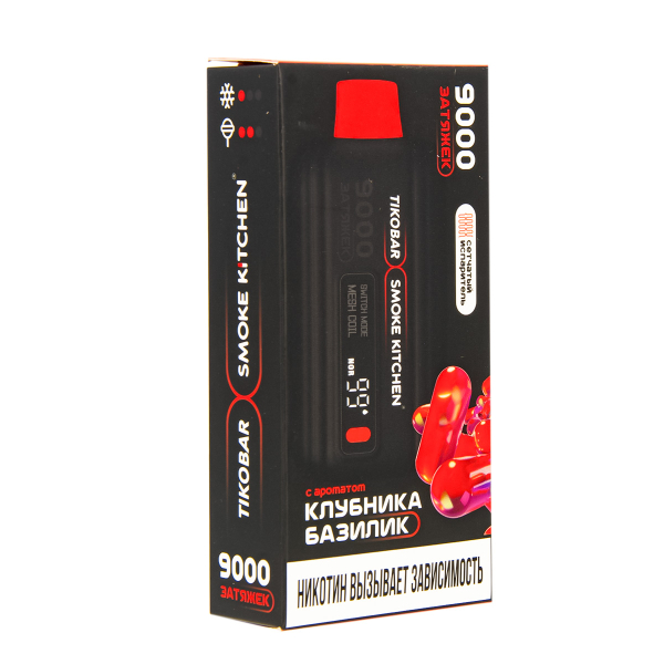 Электронка Tikobar X Smoke Kitchen Solo Клубника Базилик 9000 тяг в Уфе