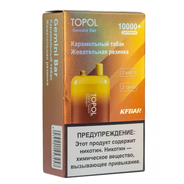 Электронка Topol Gemini Bar Caramel Tobacco | Bubblegum 10000 тяг в Уфе