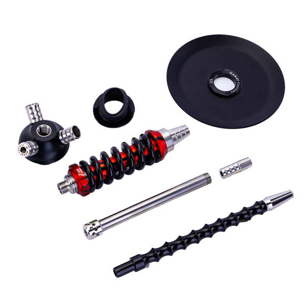 Кальян Mamay Customs Coilover Micro Чёрно Красный Сплеш в Уфе