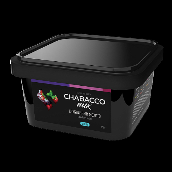 Бестабачная смесь Chabacco Mix Strawberry Mojito Клубничный Мохито  Medium 200 грамм в Уфе