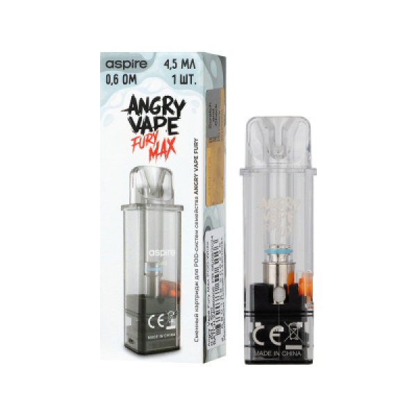 Картридж Angry Vape Fury Max Белый 45 мл 0.6 Ом ( 1 шт.) в Уфе