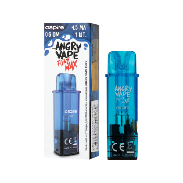 Картридж Angry Vape Fury Max Синий 45 мл 0.6 Ом ( 1 шт.) в Уфе