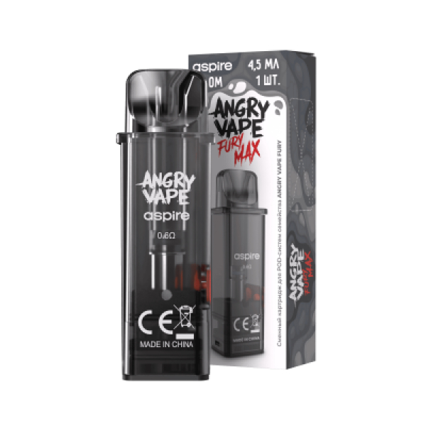 Картридж Angry Vape Fury Max Чёрный 45 мл 0.6 Ом ( 1 шт.) в Уфе